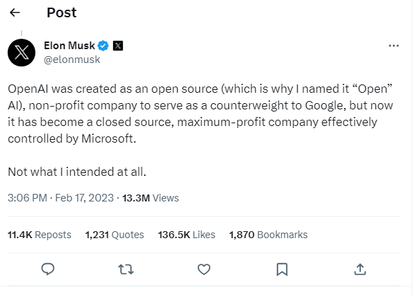 Elon Musk on OpenAI
